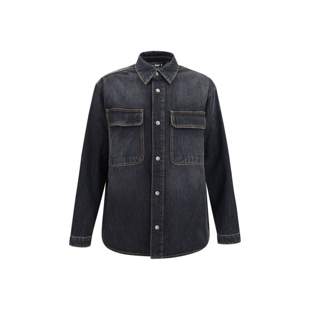 Palm Angels Blue Denim Men's Shirt